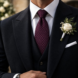 Plum Purple Basketweave Silk Texture Solid Tie