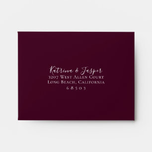 Plum Purple Blush Floral RSVP Return Address Envelope