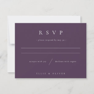 Plum Purple Boho I Wedding Modern RSVP Card