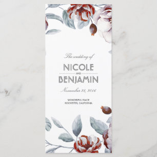 Plum Purple Boho Watercolors Floral Programs Programme