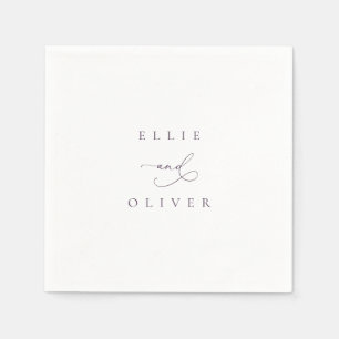 Plum Purple Boho Wedding Modern Cocktail II Napkin