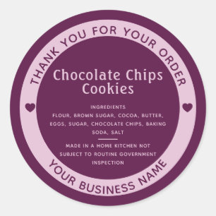 Plum Purple Cottage Law Ingredient Cookie Sticker