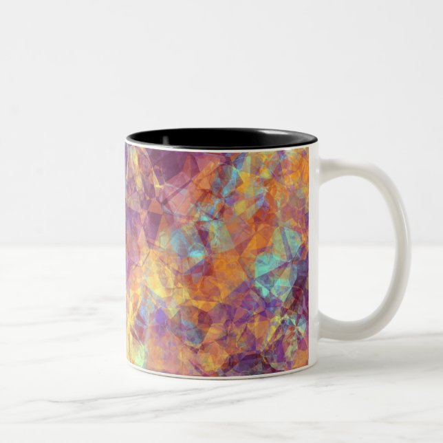 Plum Purple Crumpled Texture Two-Tone Coffee Mug (Right)