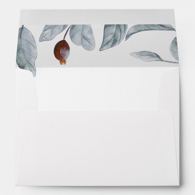 Plum Purple Floral Bohemian Watercolors Wedding Envelopes (Back (Bottom))