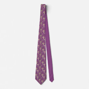 Plum Purple Fungi Botanical Burgundy Wedding Gift Tie