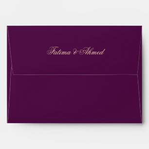 Plum Purple Gold Islamic Muslim Wedding Invitation Envelope