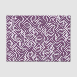 Plum Purple Ikat Overlap Circles Geometric Pattern Tissue Paper