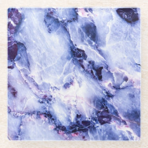 Plum Purple Marble Glass Coaster