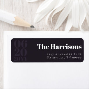 Plum Purple Minimalist Bold Type Wedding Address