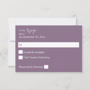 Plum Purple MOD Calligraphy no Meal RSVP