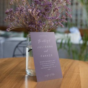 Plum Purple MOD Calligraphy Wedding Invitation