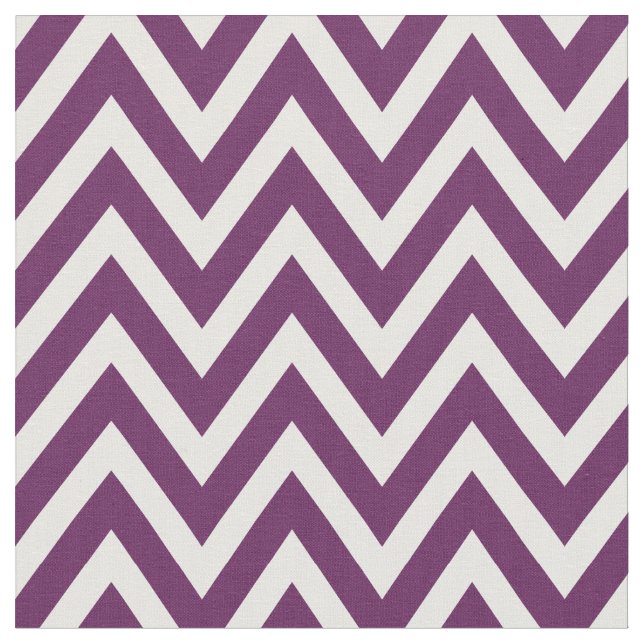 Plum Purple Modern Chevron Stripes Fabric (Close Up)