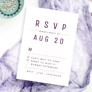 Plum Purple Modern Chic Simple Typography RSVP
