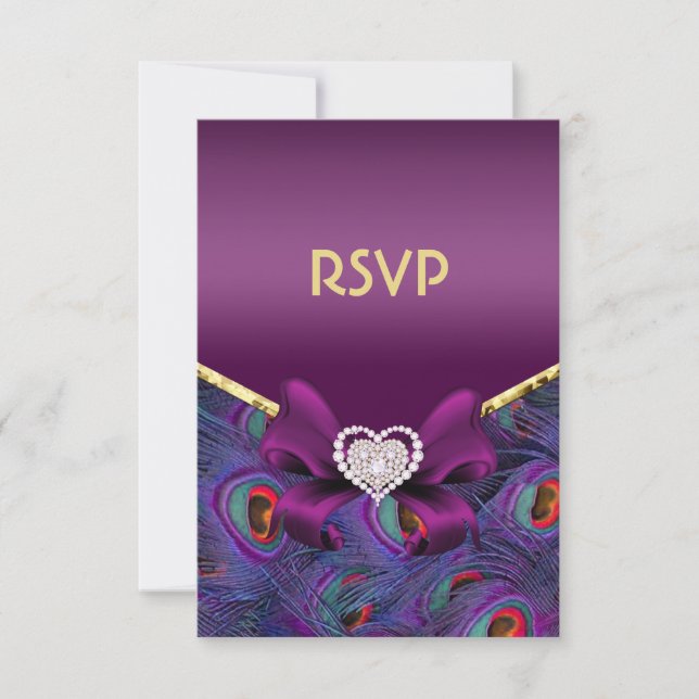 Plum Purple  Peacock RSVP (Front)