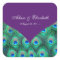Plum Purple Peacock Wedding Favour Label