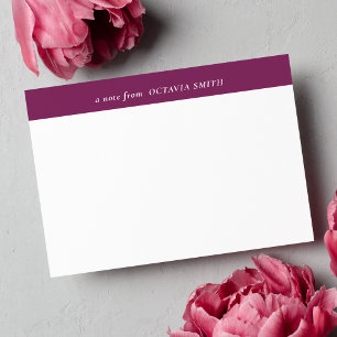 PLUM PURPLE PERSONALIZED FAMILY NAME MONOGRAM CARD