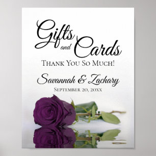 Plum Purple Rose Classy Gifts & Cards Wedding Sign
