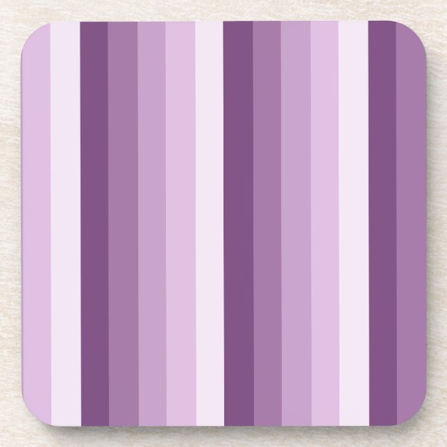 Plum purple shadow stripes coaster (Front)