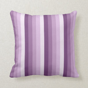 Plum purple shadow stripes cushion