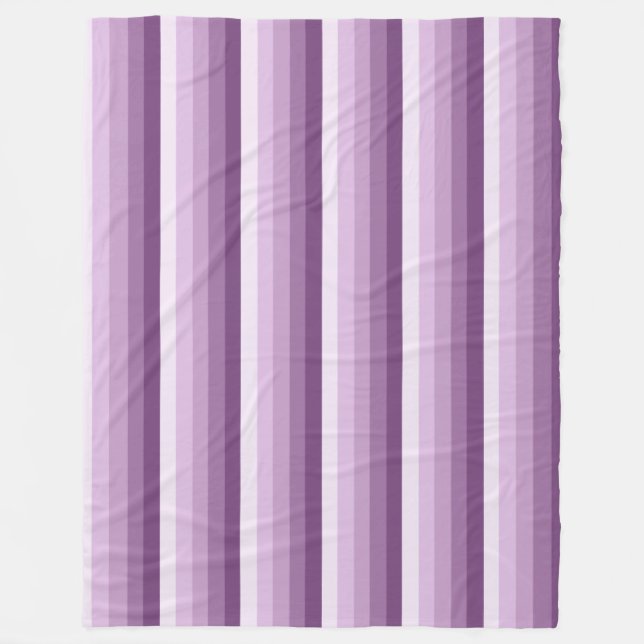 Plum purple shadow stripes fleece blanket (Front)