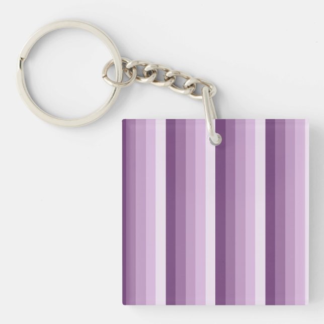 Plum purple shadow stripes key ring (Front)