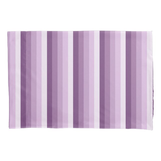 Plum purple shadow stripes pillowcase (Front)