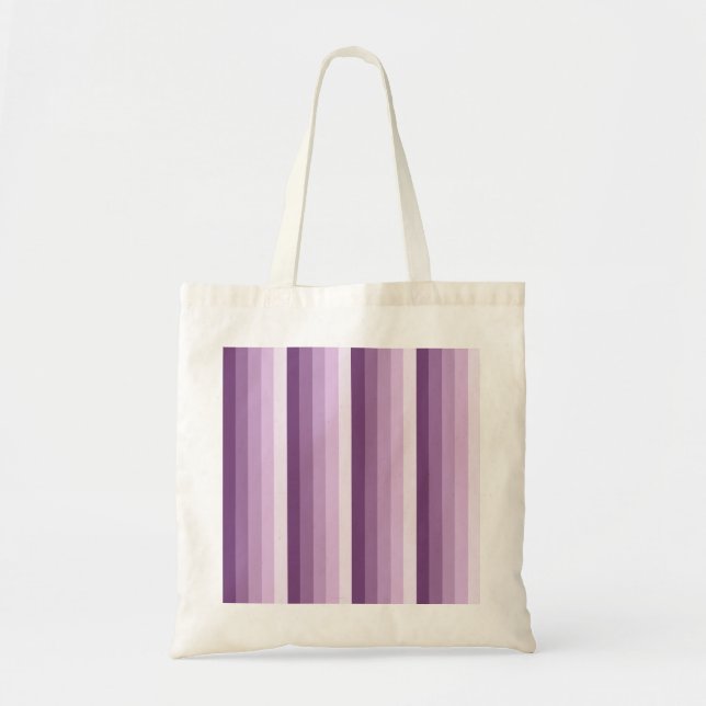 Plum purple shadow stripes tote bag (Front)