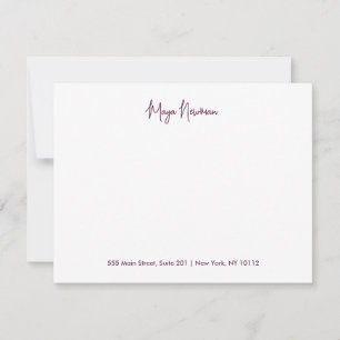 PLUM PURPLE SIGNATURE MONOGRAM NAME CARD
