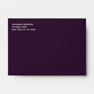 Plum Purple Simple Minimalist Coloured Envelope