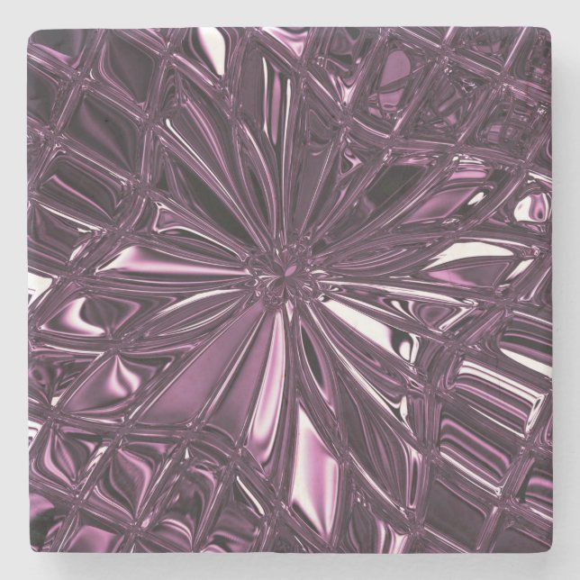Plum Purple Stone Coaster (Front)