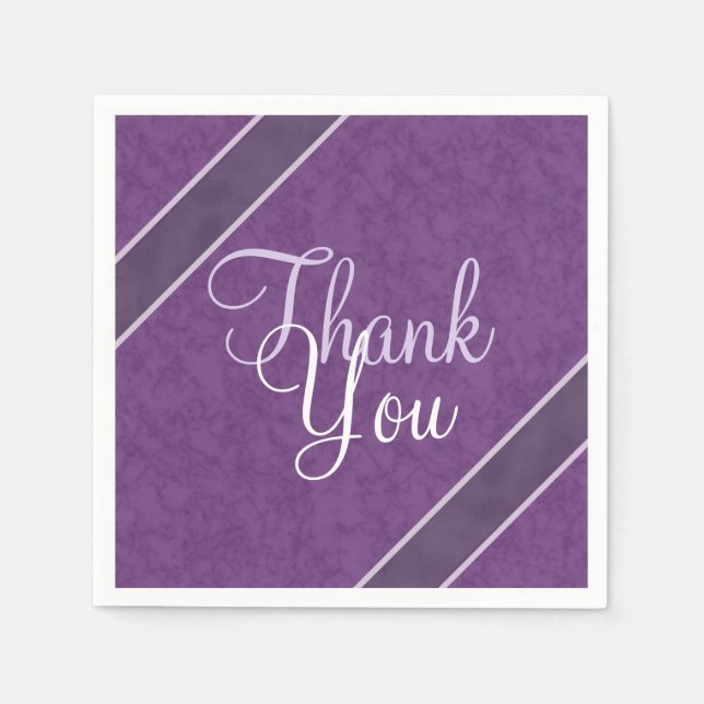 Plum Purple Thank You Napkin (Front)