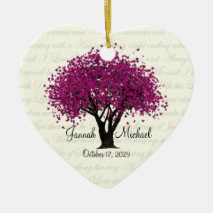 Plum Purple Tree Wedding Photo Ceramic Tree Decoration
