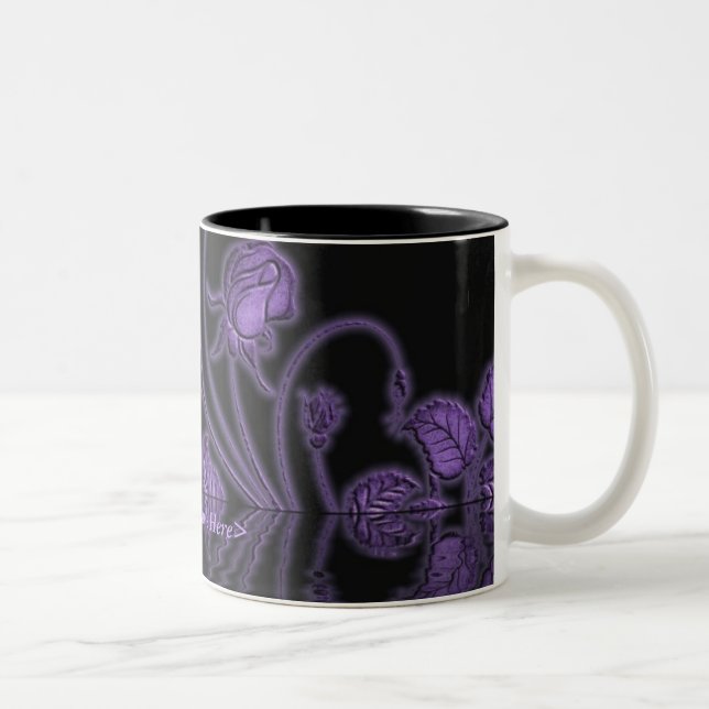 Plum Purple Vines Floral Mug (Right)