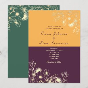 Plum Purple Wedding Invitation