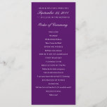 Plum Purple & White Wedding Program Template<br><div class="desc">Elegant,  simple wedding ceremony program template for any style of wedding.  Classic plum purple and white wedding program.</div>