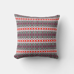 Plum Red And White Throw Pillow
