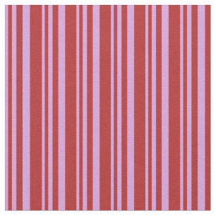 Plum & Red Coloured Lined Pattern Fabric
