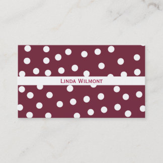 Plum Red Polkadots Business Card