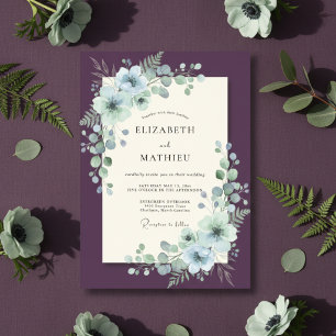 Plum Regal Winter Wedding Invitation