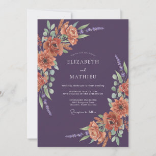 Plum Resplendent Autumnal Wedding Invitation
