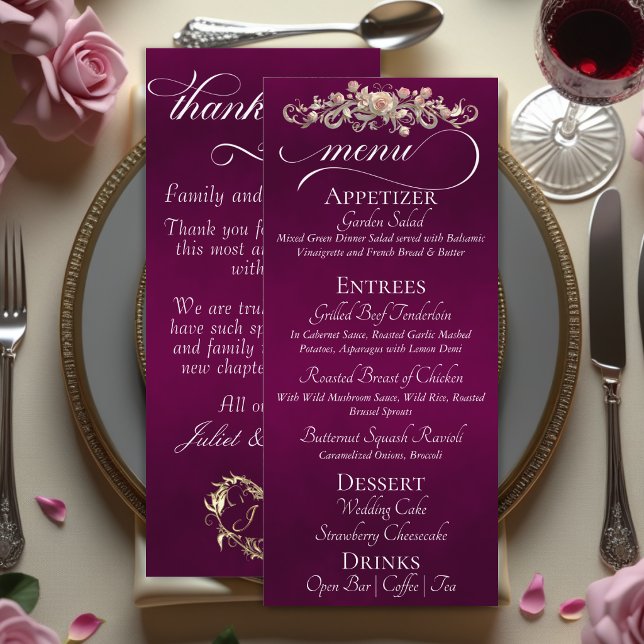 Plum - Roses, Heart & Thank You Menu (Creator Uploaded)