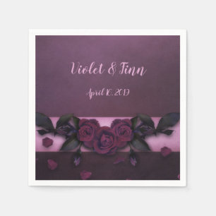 Plum Roses Napkin