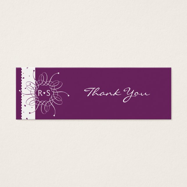 Plum Rosette Wedding Party Thank You Tag (Front)