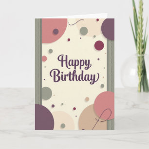 Plum Script Birthday Card