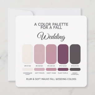 Plum Soft Mauve Fall Wedding Palette 2026 Card