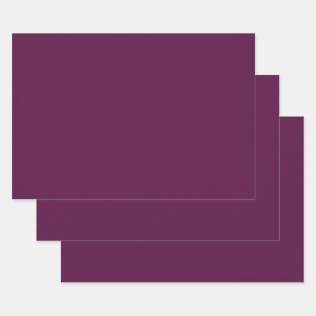 Plum (solid colour)  wrapping paper sheet (Set)