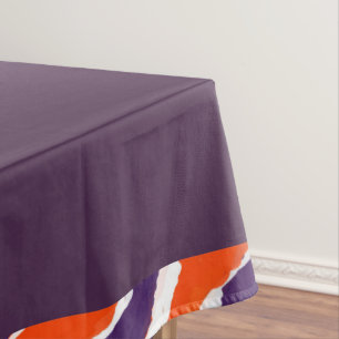 Plum Solid Tiger Lined Striped Table Cloth