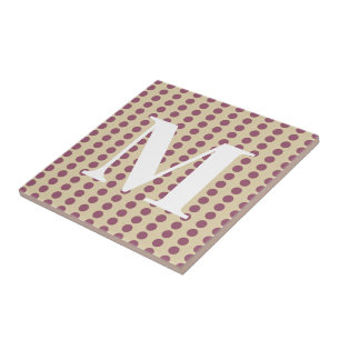 Plum Spice Moods Dots with monogram Tile