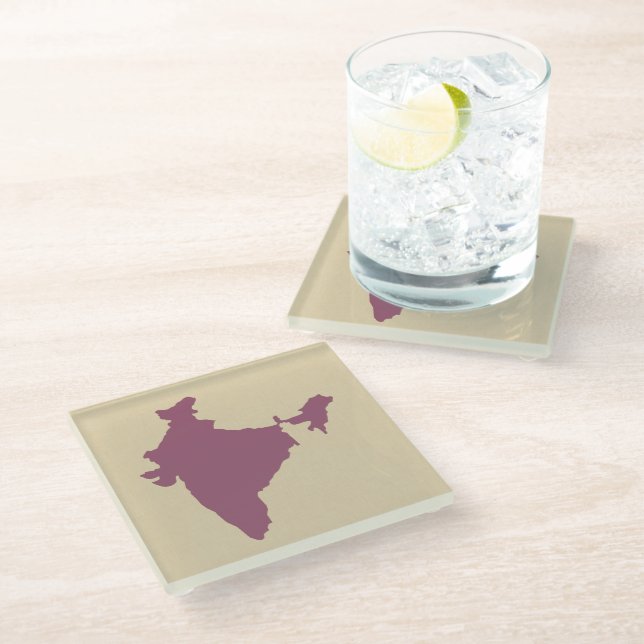 Plum Spice Moods India Glass Coaster (Angled)