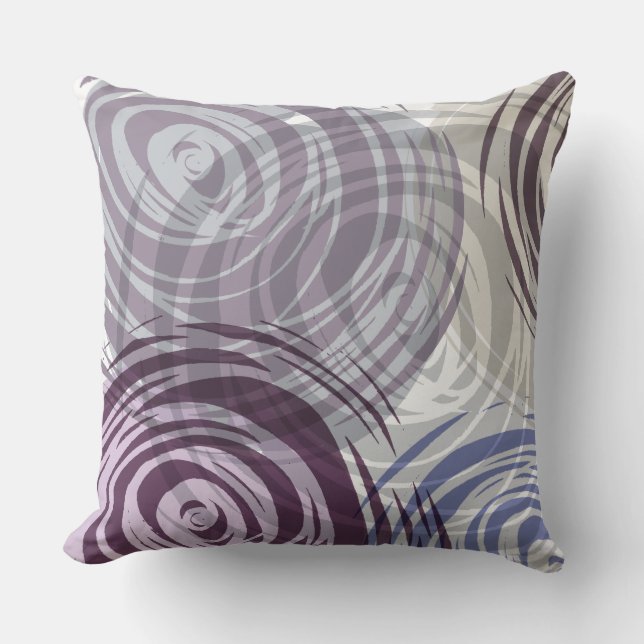 PLUM SPIRAL DESIGN Retro Throw Pillow (Front)
